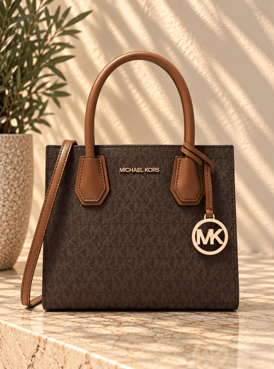 Mercer Medium Logo and Leather Accordion Crossbody Bag